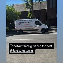 Mobile tyre fitting van on the road
